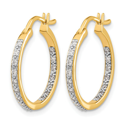14k 1/3 carat Diamond In/Out Hoop Earrings
