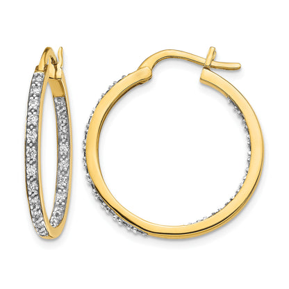 14k 1/2 carat Diamond In/Out Hoop Earrings