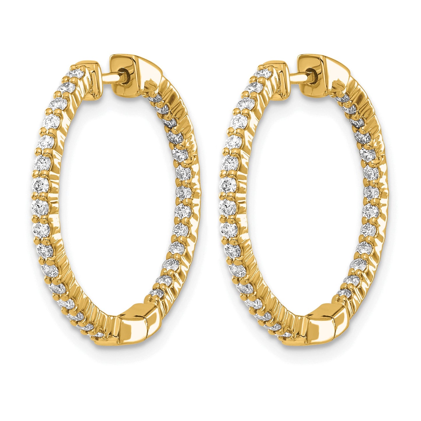14k 5/8 carat Diamond In/Out Hinged Hoop Earrings