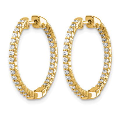 14k 5/8 carat Diamond In/Out Hinged Hoop Earrings