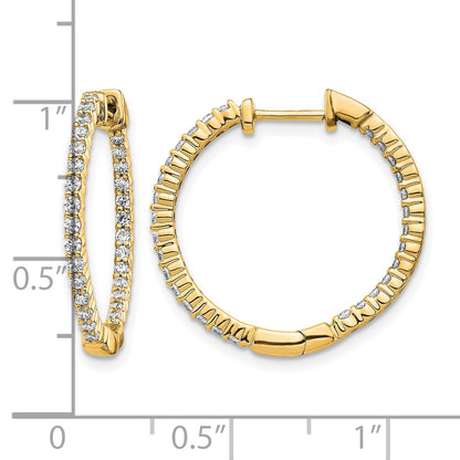 14k 5/8 carat Diamond In/Out Hinged Hoop Earrings