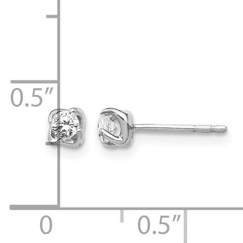 14k White Gold 1/5 carat Diamond Post Earrings