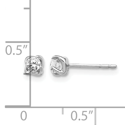14k White Gold 1/5 carat Diamond Post Earrings
