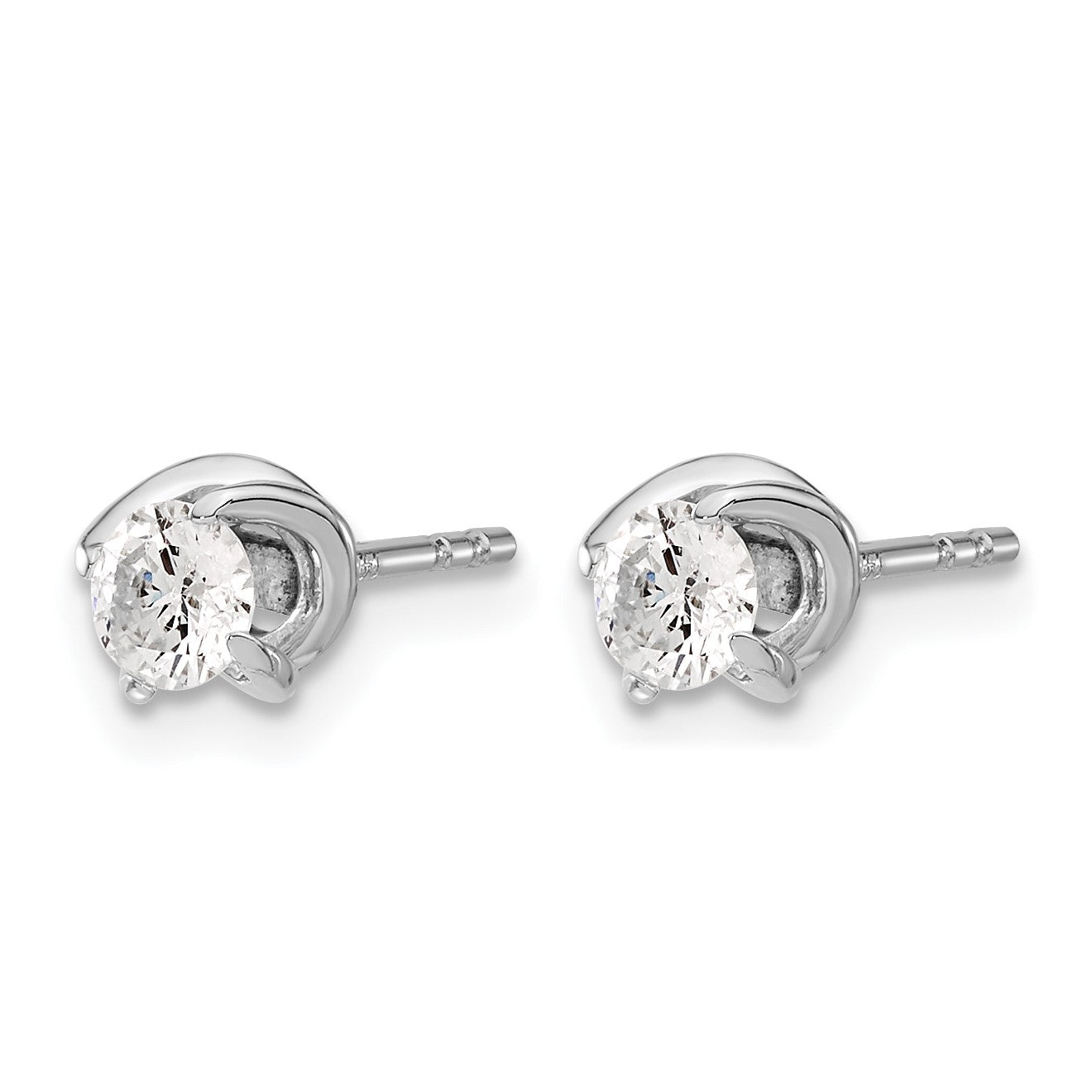 14k White Gold 1/2 carat Diamond Fancy Twist Post Earrings