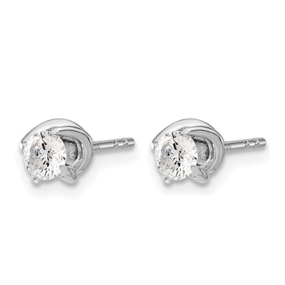 14k White Gold 1/2 carat Diamond Fancy Twist Post Earrings