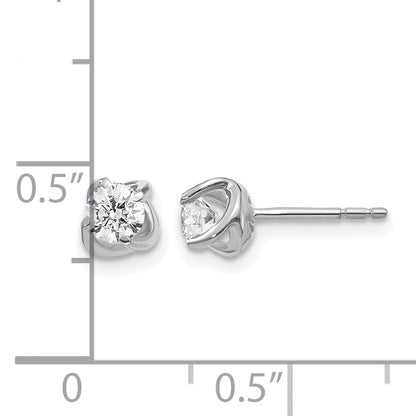 14k White Gold 1/2 carat Diamond Fancy Twist Post Earrings