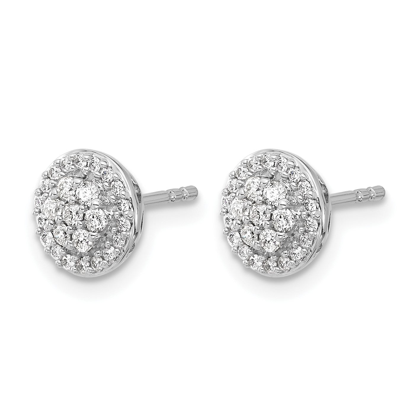 14k White Gold 1/3 carat Diamond Cluster Post Earrings