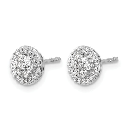 14k White Gold 1/3 carat Diamond Cluster Post Earrings
