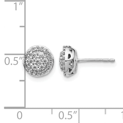 14k White Gold 1/3 carat Diamond Cluster Post Earrings