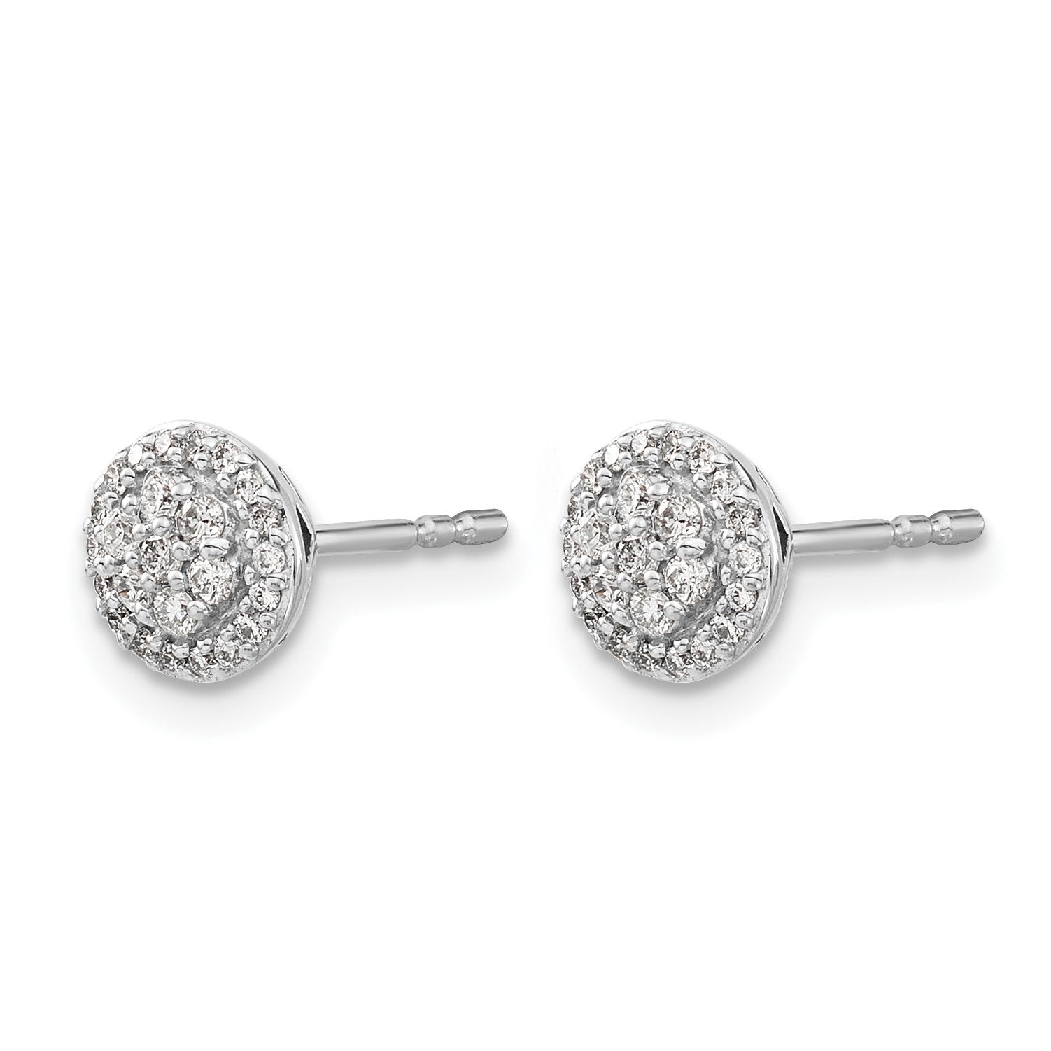 14k White Gold 1/4 carat Diamond Cluster Post Earrings