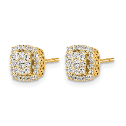 14k 1/2 carat Diamond Square Cluster Post Earrings