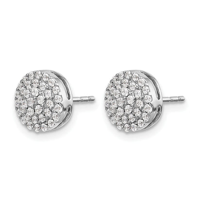 14k White Gold 1/2 carat Diamond Round Cluster Post Earrings