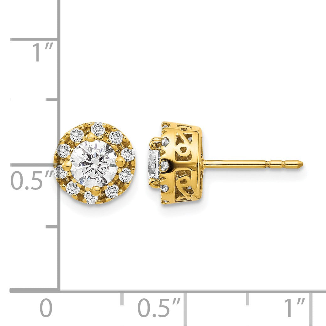 14k 1/4 carat Diamond (Holds 2-4.8mm Stones) Semi-mount Halo Stud Earrings