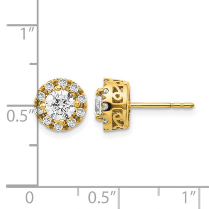 14k 1/4 carat Diamond (Holds 2-4.8mm Stones) Semi-mount Halo Stud Earrings