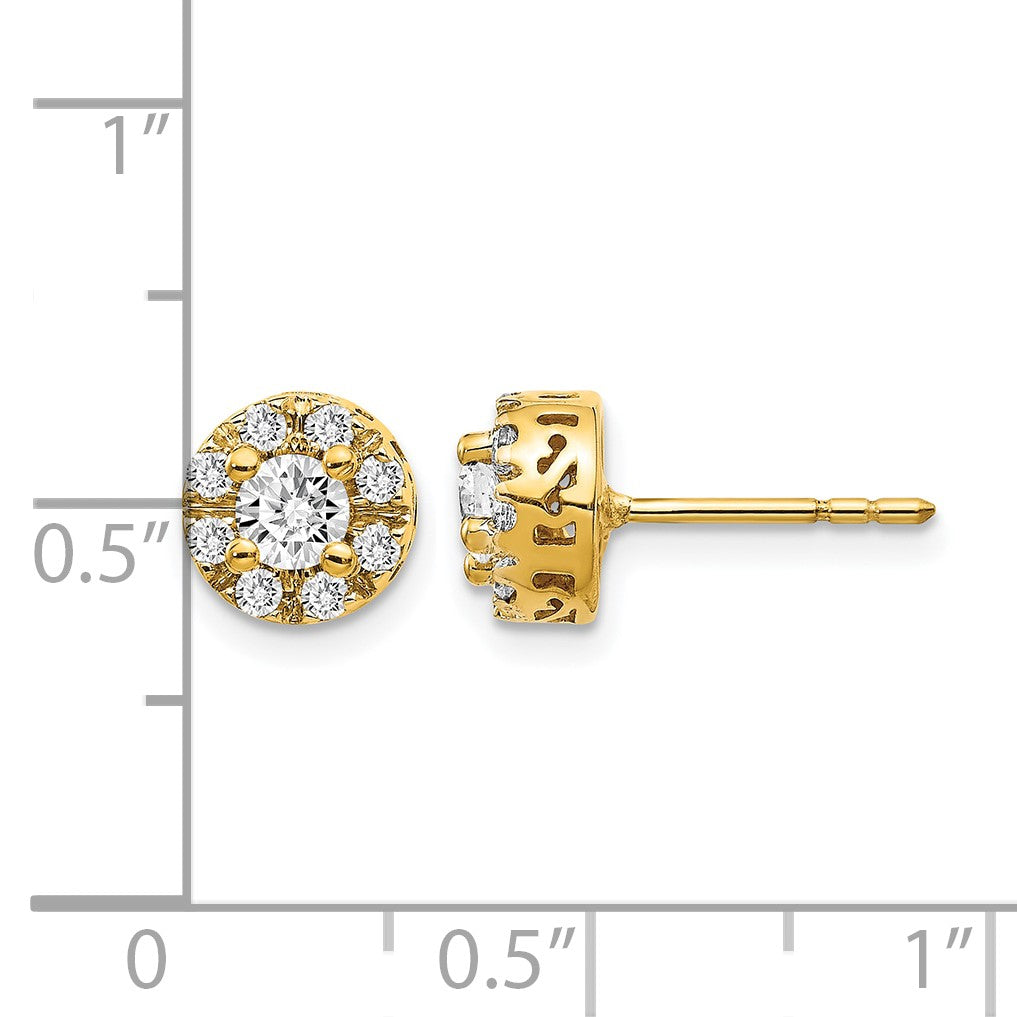 14k 1/4 carat Diamond (Holds 2-4.2mm Stones) Semi-mount Halo Stud Earrings