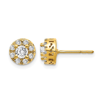 14k 1/4 carat Diamond (Holds 2-4.2mm Stones) Semi-mount Halo Stud Earrings