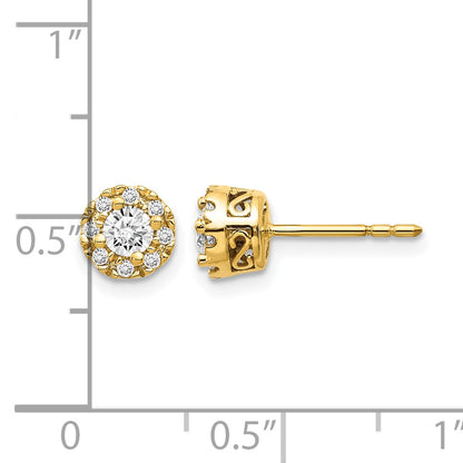 14k 1/10 carat Diamond (Holds 2-3.8mm Stones) Semi-mount Halo Stud Earrings
