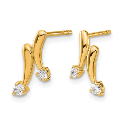 14k 1/5 carat Diamond 2-Stone Post Earrings
