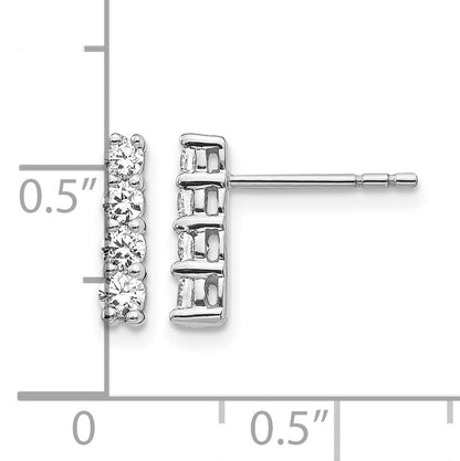 14k White Gold 4-stone 1/2 carat Diamond Post Earrings