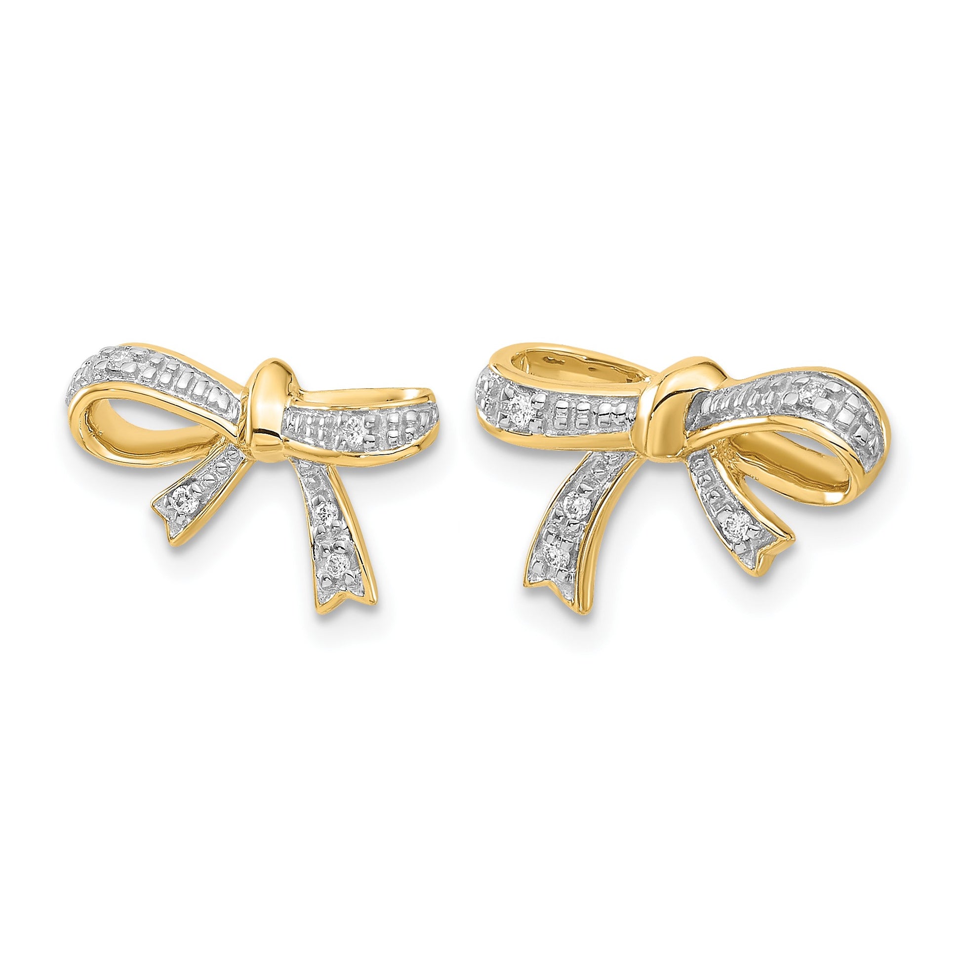 14k 1/20 carat Diamond Bow Post Earrings