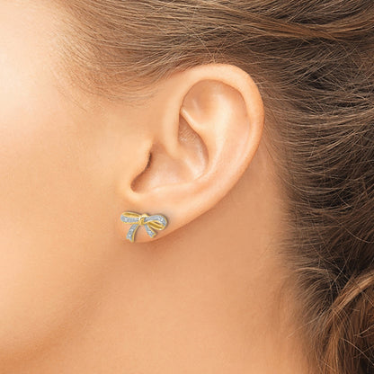 14k 1/20 carat Diamond Bow Post Earrings