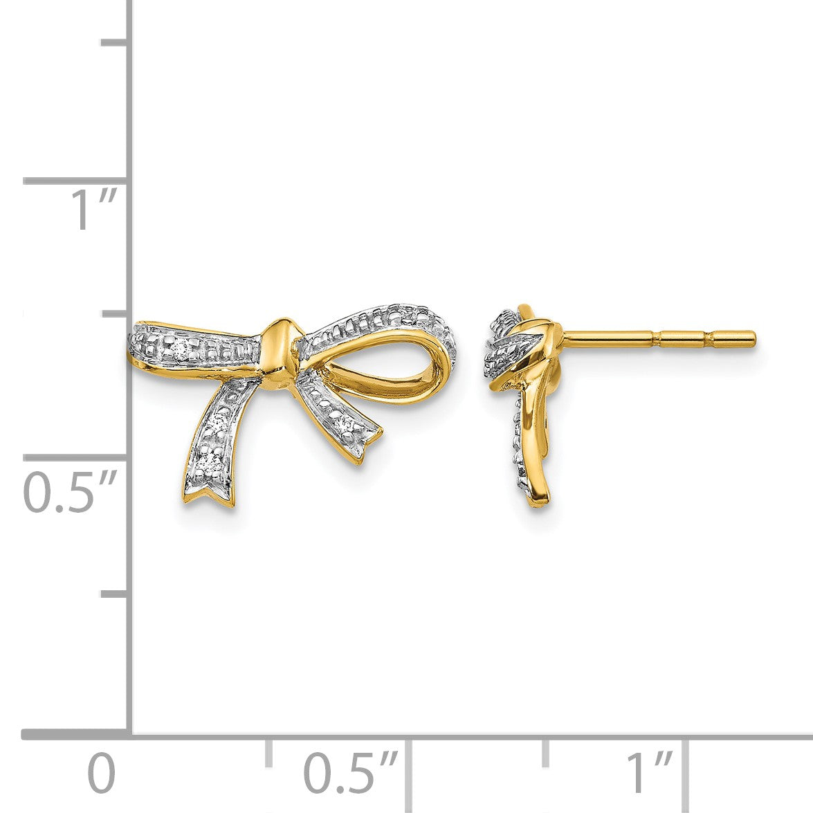 14k 1/20 carat Diamond Bow Post Earrings