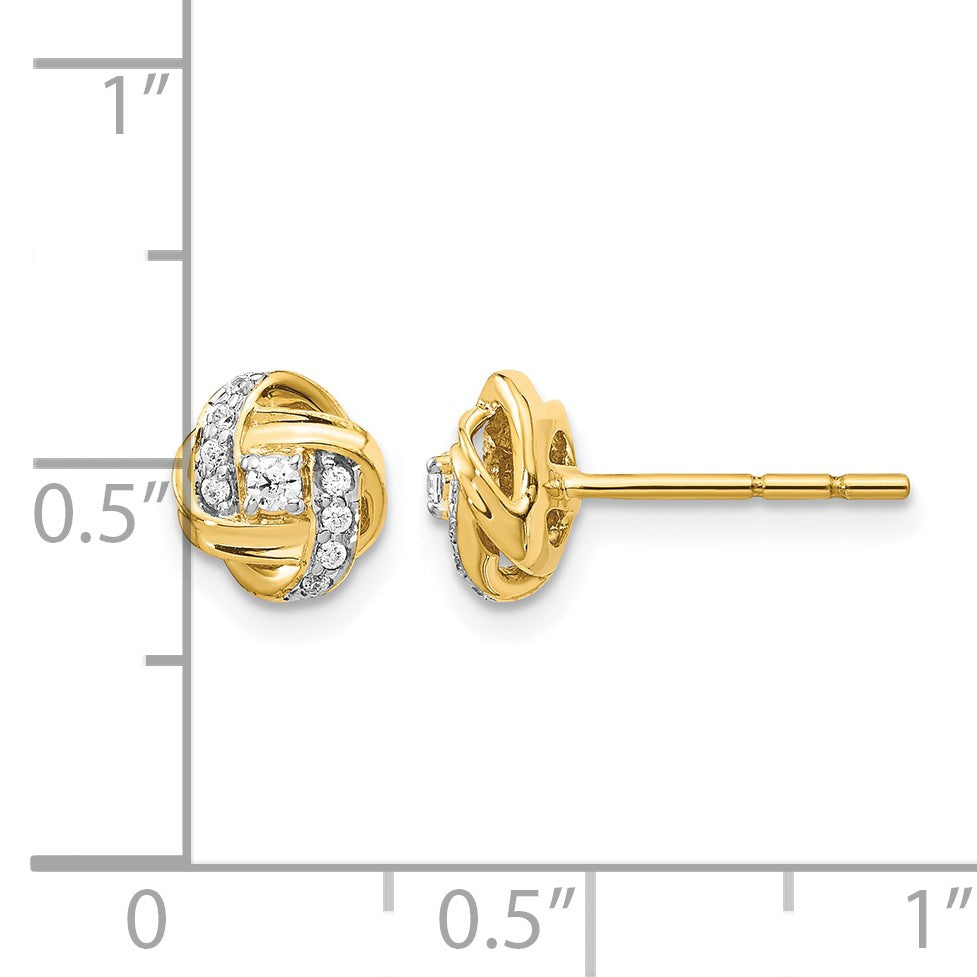 14k 1/8 carat Diamond Love Knot Post Earrings