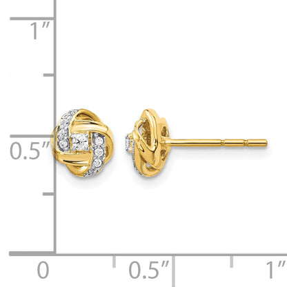 14k 1/8 carat Diamond Love Knot Post Earrings