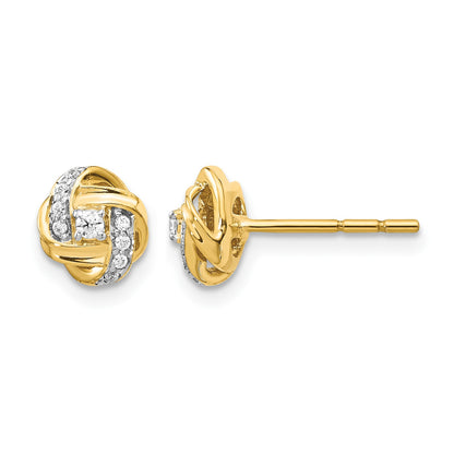 14k 1/8 carat Diamond Love Knot Post Earrings