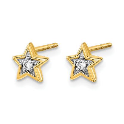 14k 1/20 carat Diamond Star Post Earrings