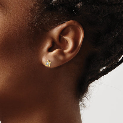 14k 1/20 carat Diamond Star Post Earrings