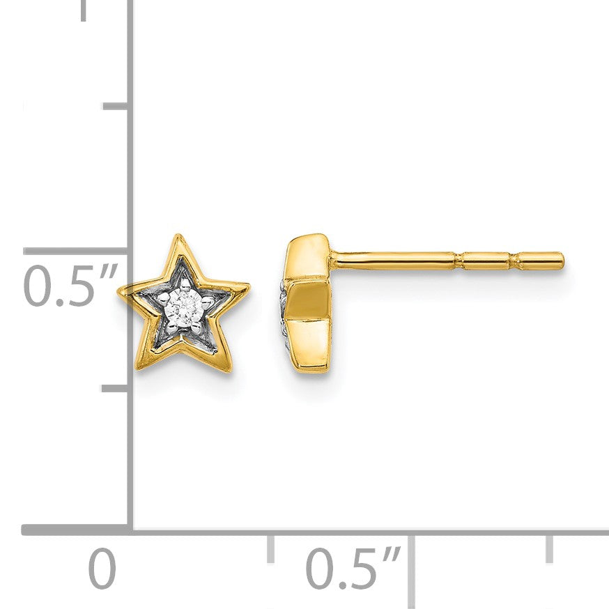 14k 1/20 carat Diamond Star Post Earrings