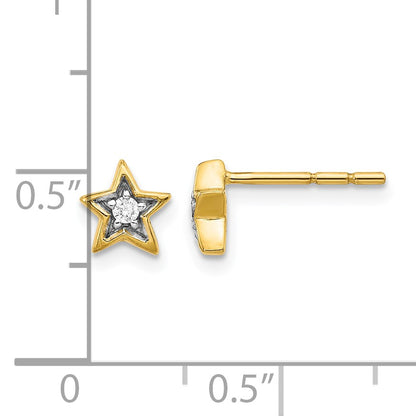 14k 1/20 carat Diamond Star Post Earrings