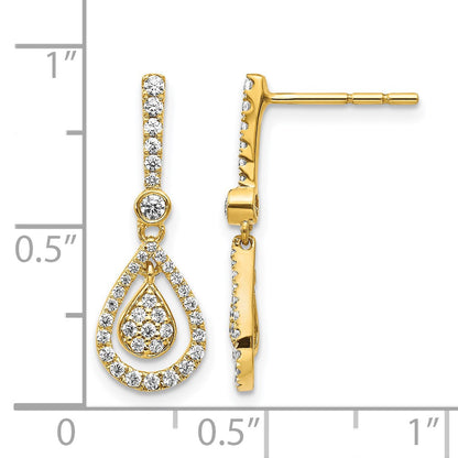 14k 1/2 carat Diamond Fancy Teardrop Dangle Post Earrings
