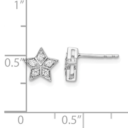 14k White Gold 1/10 carat Diamond Star Post Earrings
