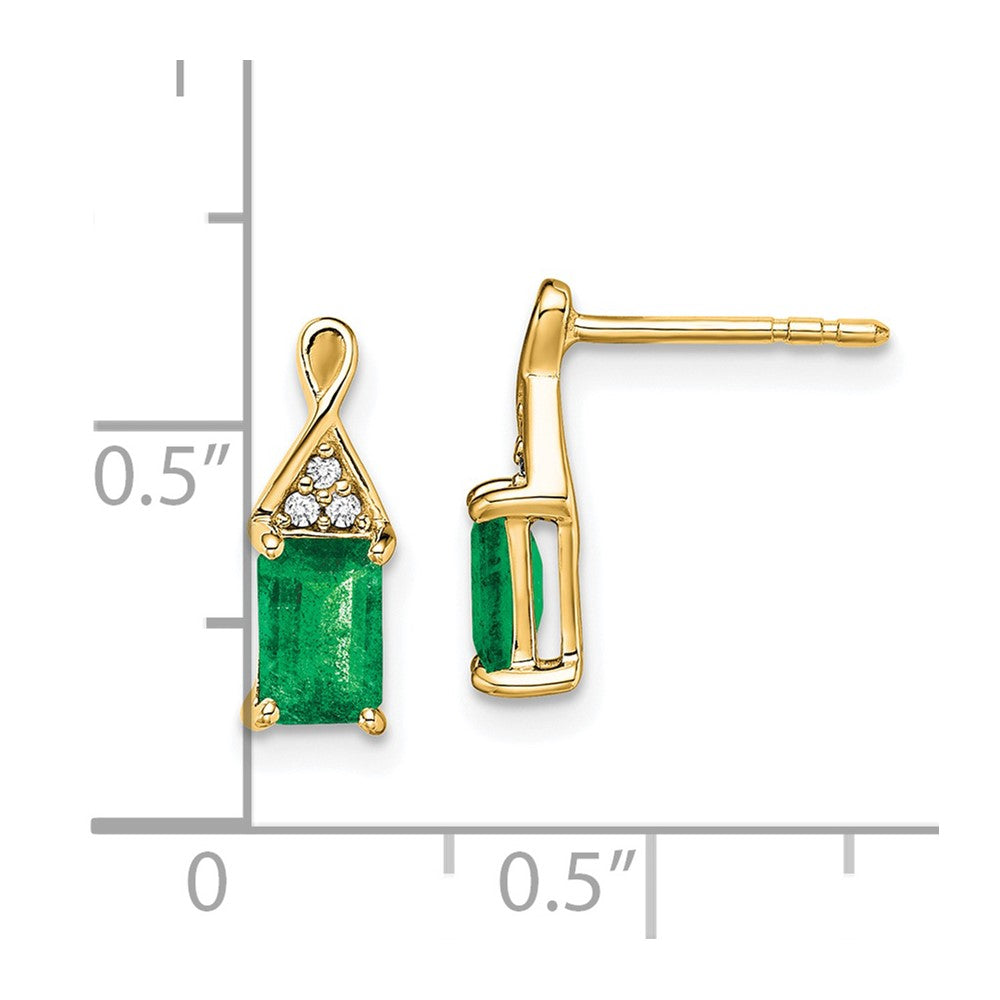 14k Emerald and Diamond Earrings