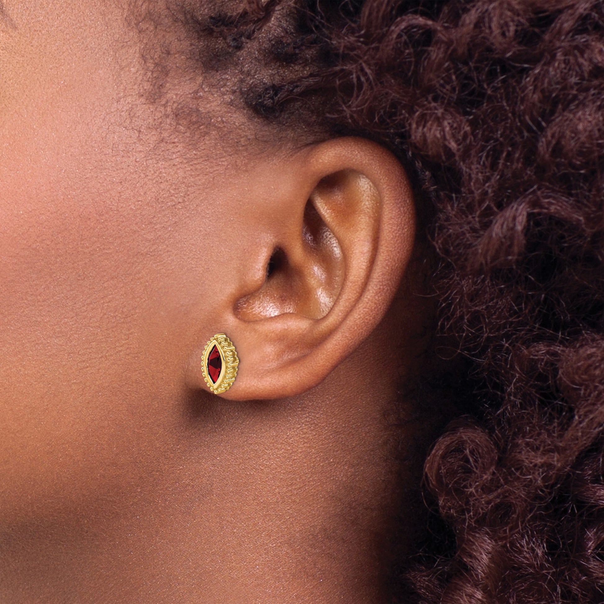14k 8x4mm Marquise Garnet Post Earrings