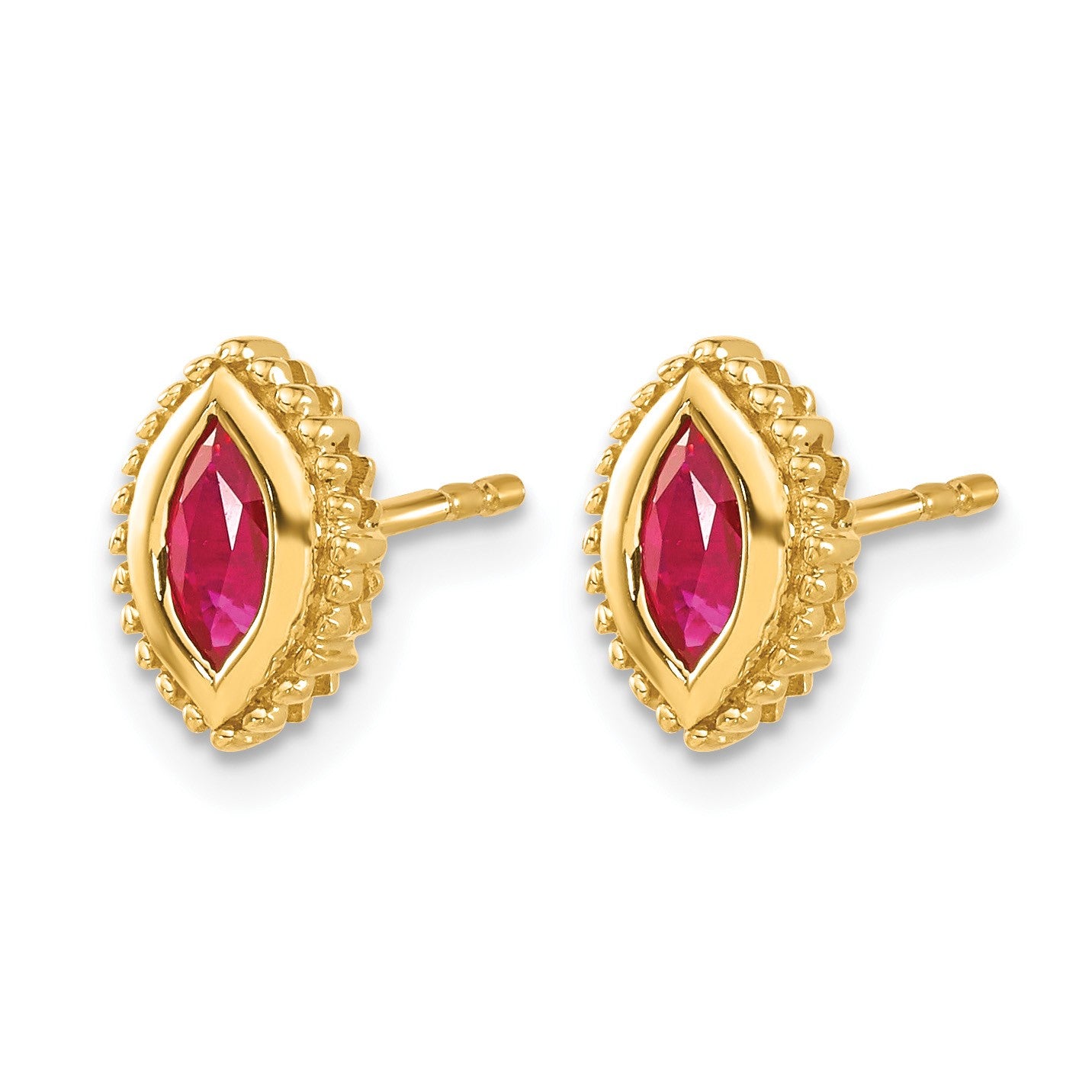 14k 6x3mm Marquise Ruby Post Earrings