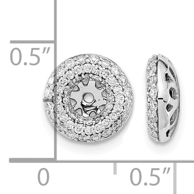 14k White Gold 1/2 carat Diamond Double Circle Earring Jackets