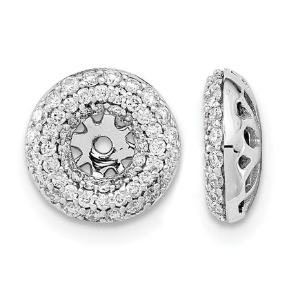 14k White Gold 1/2 carat Diamond Double Circle Earring Jackets