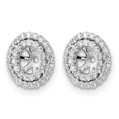14k White Gold 3/8 carat Diamond Double Circle Earring Jackets