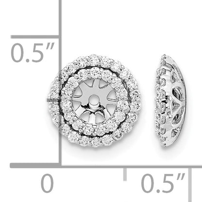 14k White Gold 3/8 carat Diamond Double Circle Earring Jackets