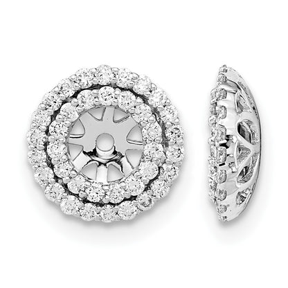14k White Gold 3/8 carat Diamond Double Circle Earring Jackets