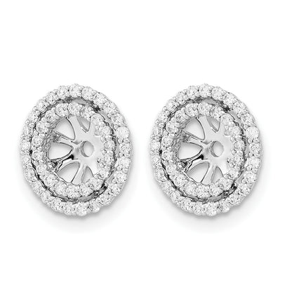 14k White Gold 3/8 carat Diamond Double Circle Earring Jackets