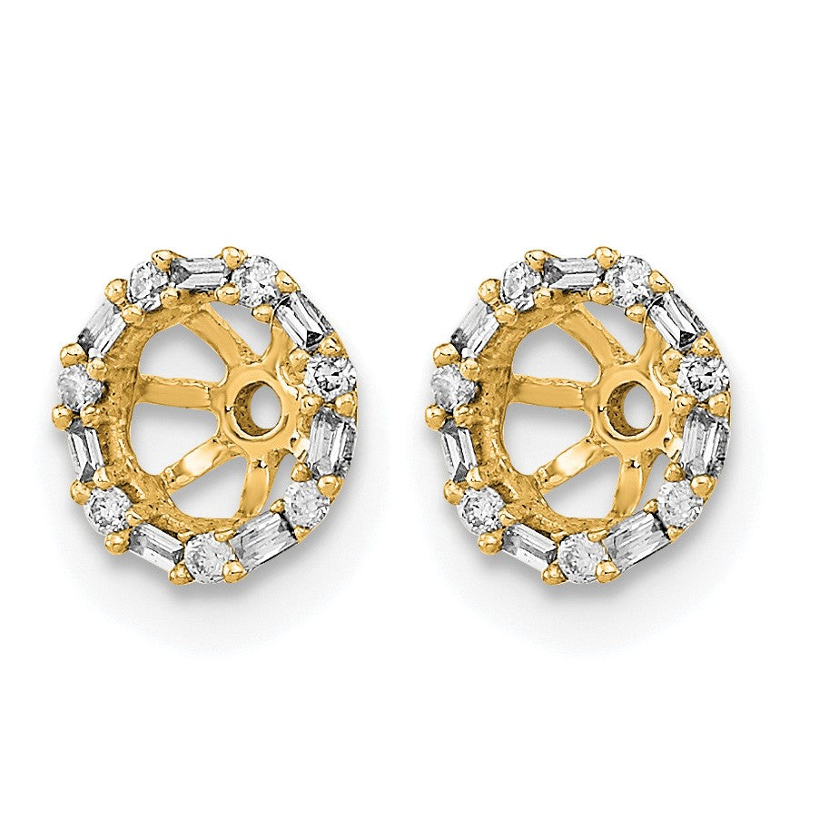 14k 1/10 carat Diamond Circle Earring Jackets