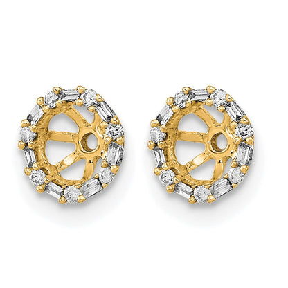 14k 1/10 carat Diamond Circle Earring Jackets