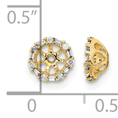 14k 1/10 carat Diamond Circle Earring Jackets
