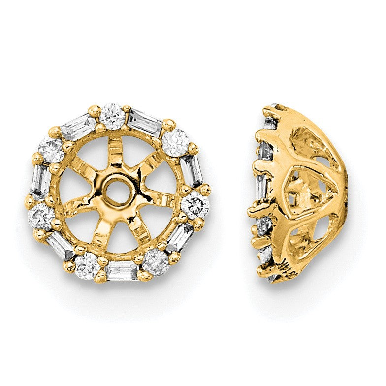 14k 1/10 carat Diamond Circle Earring Jackets