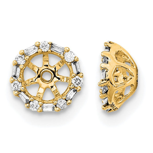 14k 1/10 carat Diamond Circle Earring Jackets