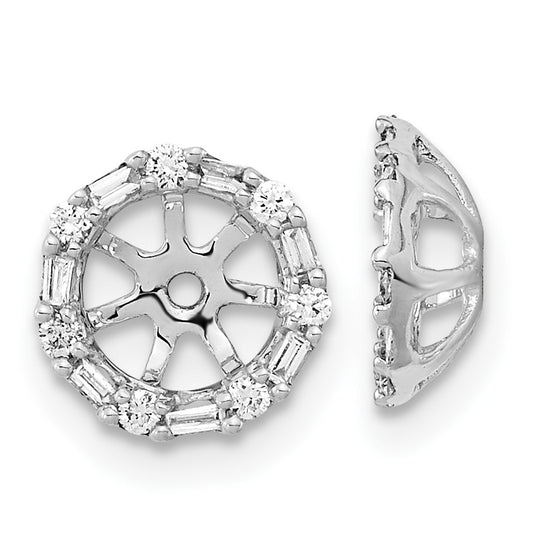 14k White Gold 1/5 carat Diamond Circle Earring Jackets